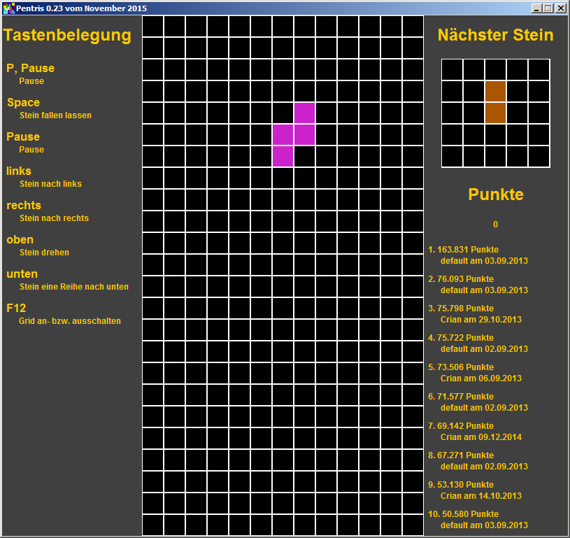 Der erste Stein fllt.