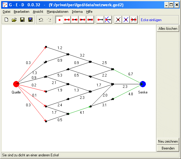 Ein Bild des Grapheneditors mit einem Netzwerk