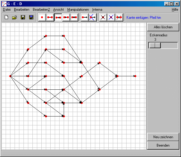 Ein Bild des Grapheneditors mit einem Netzwerk